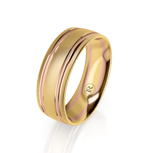Twin Groove Domed Wedding Ring