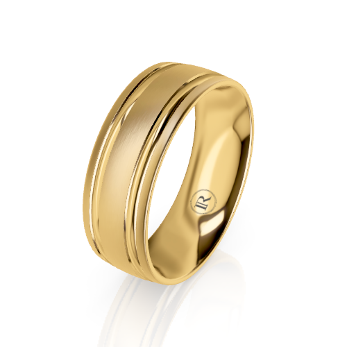Twin Groove Domed Wedding Ring