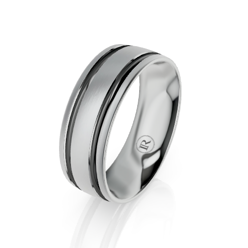 Twin Groove Domed Wedding Ring
