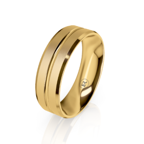 Bevelled Edge Grooved Wedding Ring
