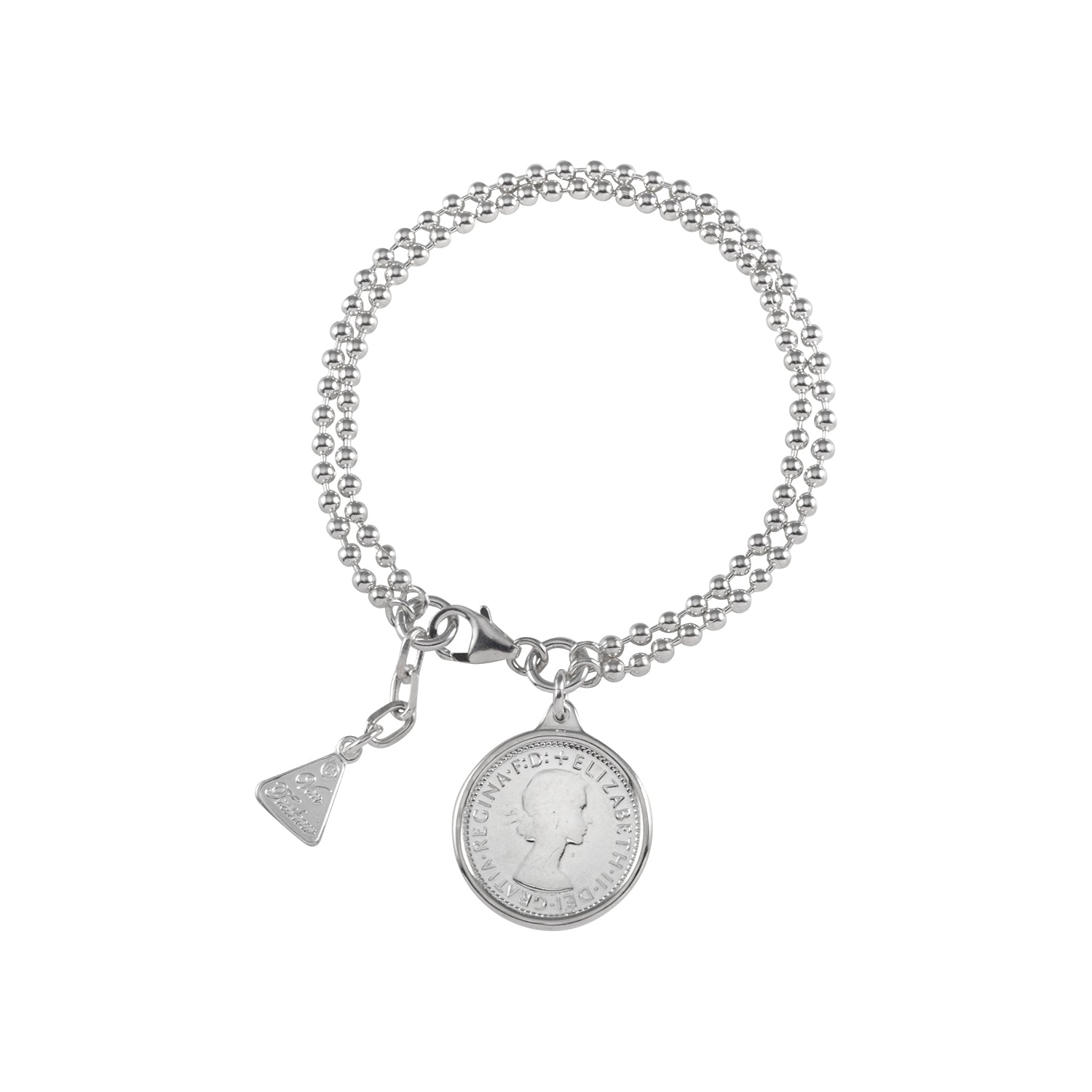 Von Treskow - Double Ball Chain Bracelet with Sixpence