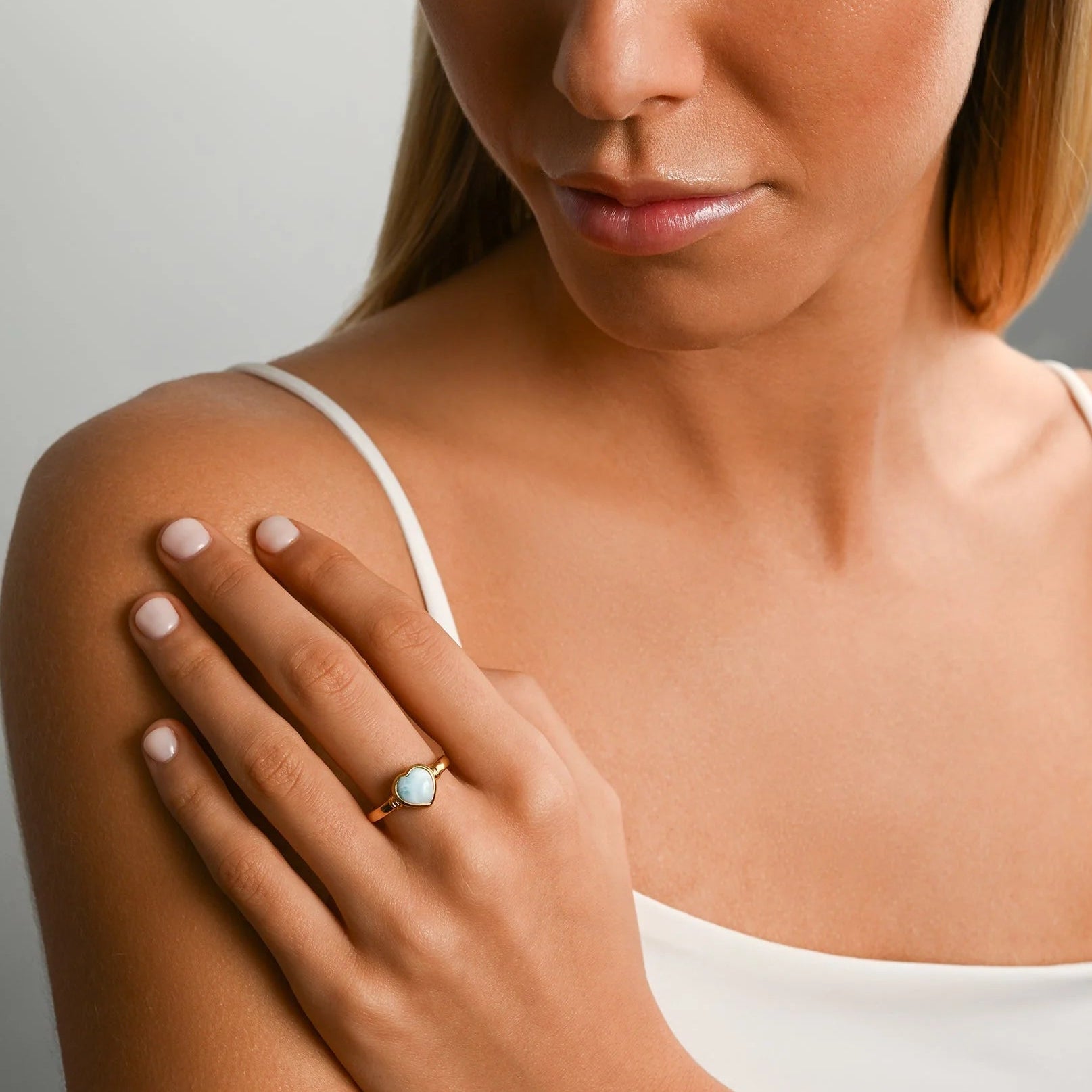 Von Treskow - Small Larimar Heart Ring