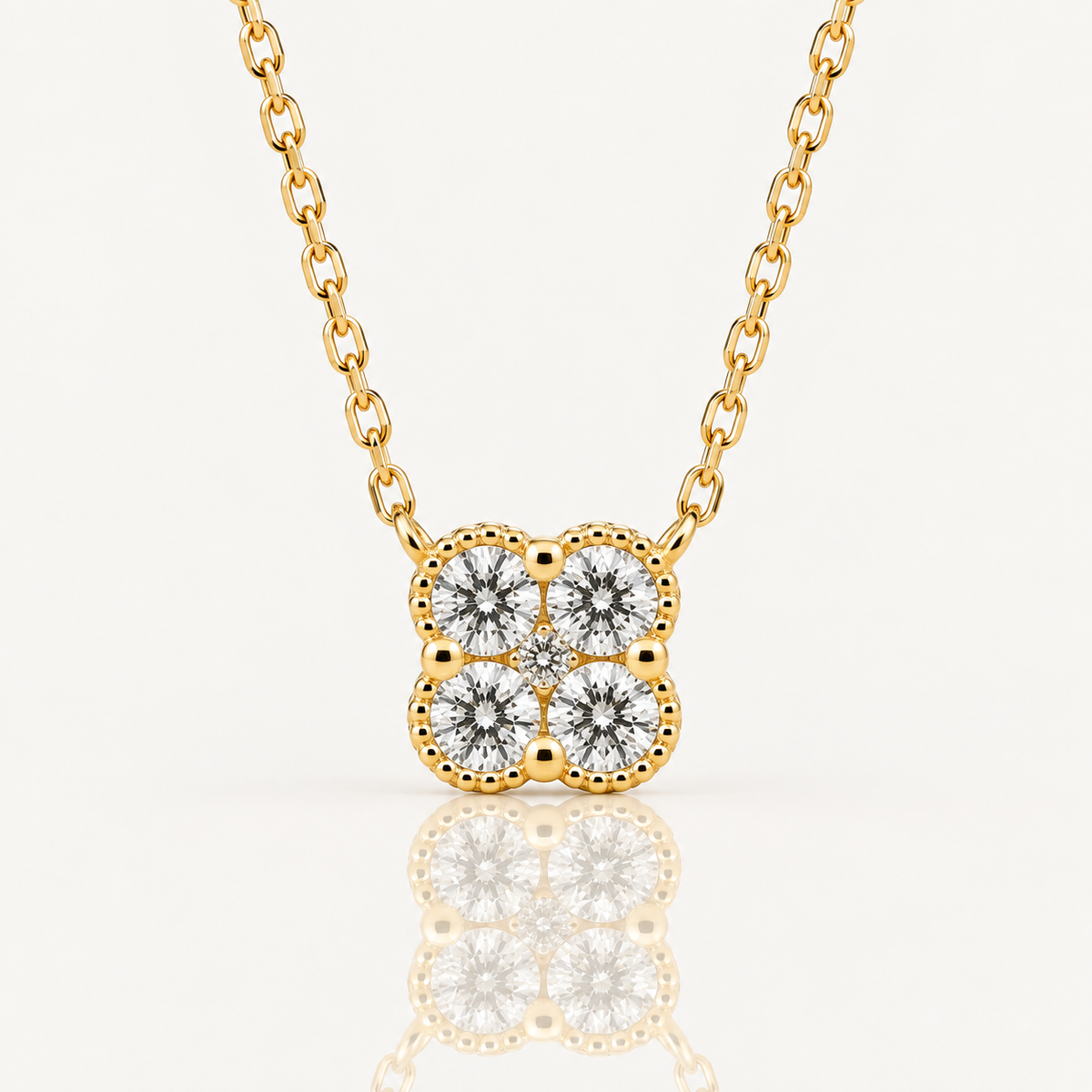 Lab-Grown Diamond Clover Pendant | 9ct Yellow Gold