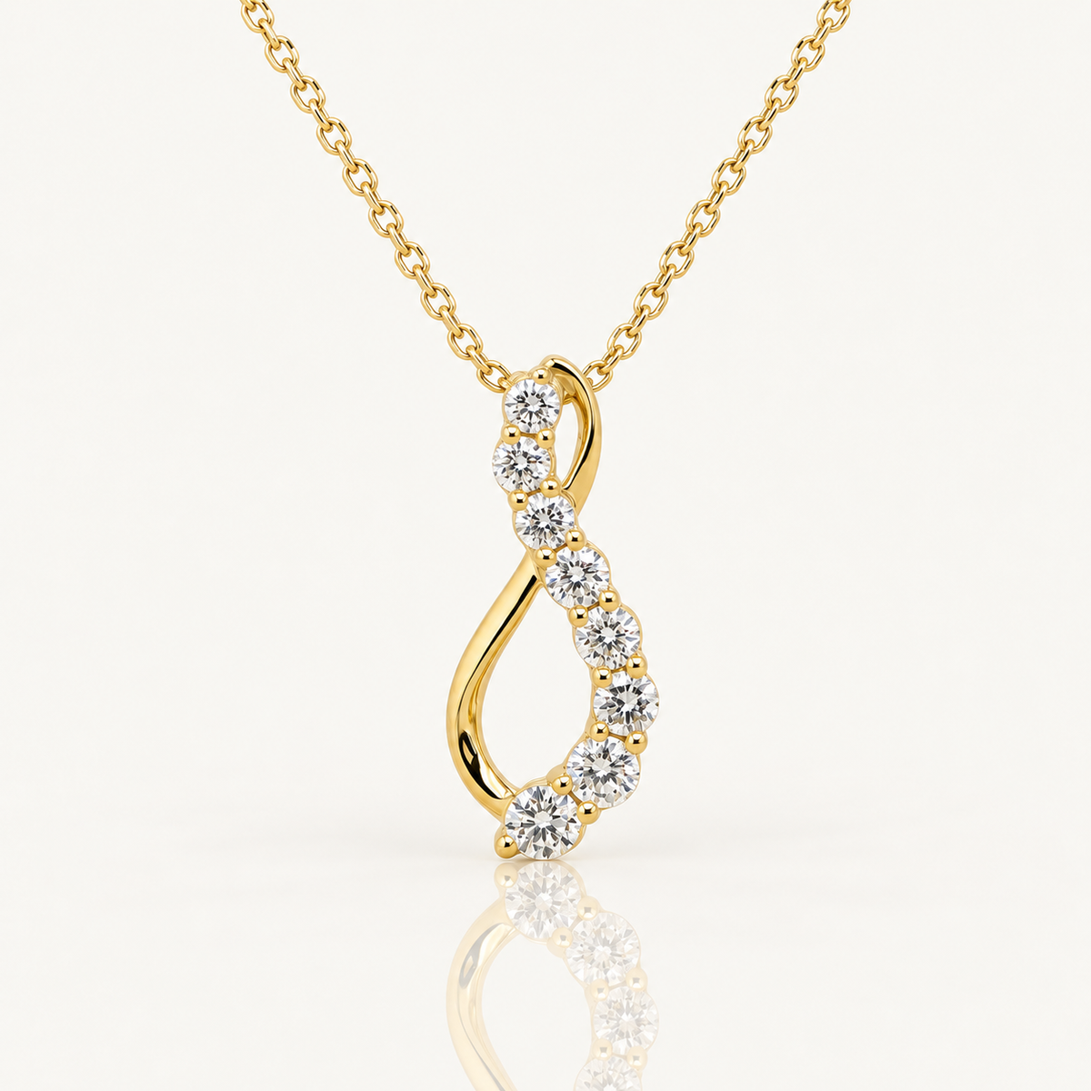 Lab-Grown Diamond Infinity Drop Pendant | 9ct Yellow Gold