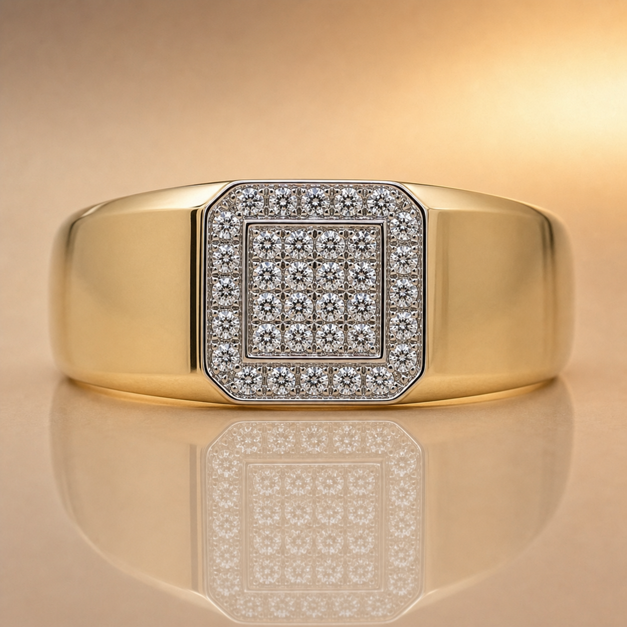 Lab Grown Diamond Set Signet Ring
