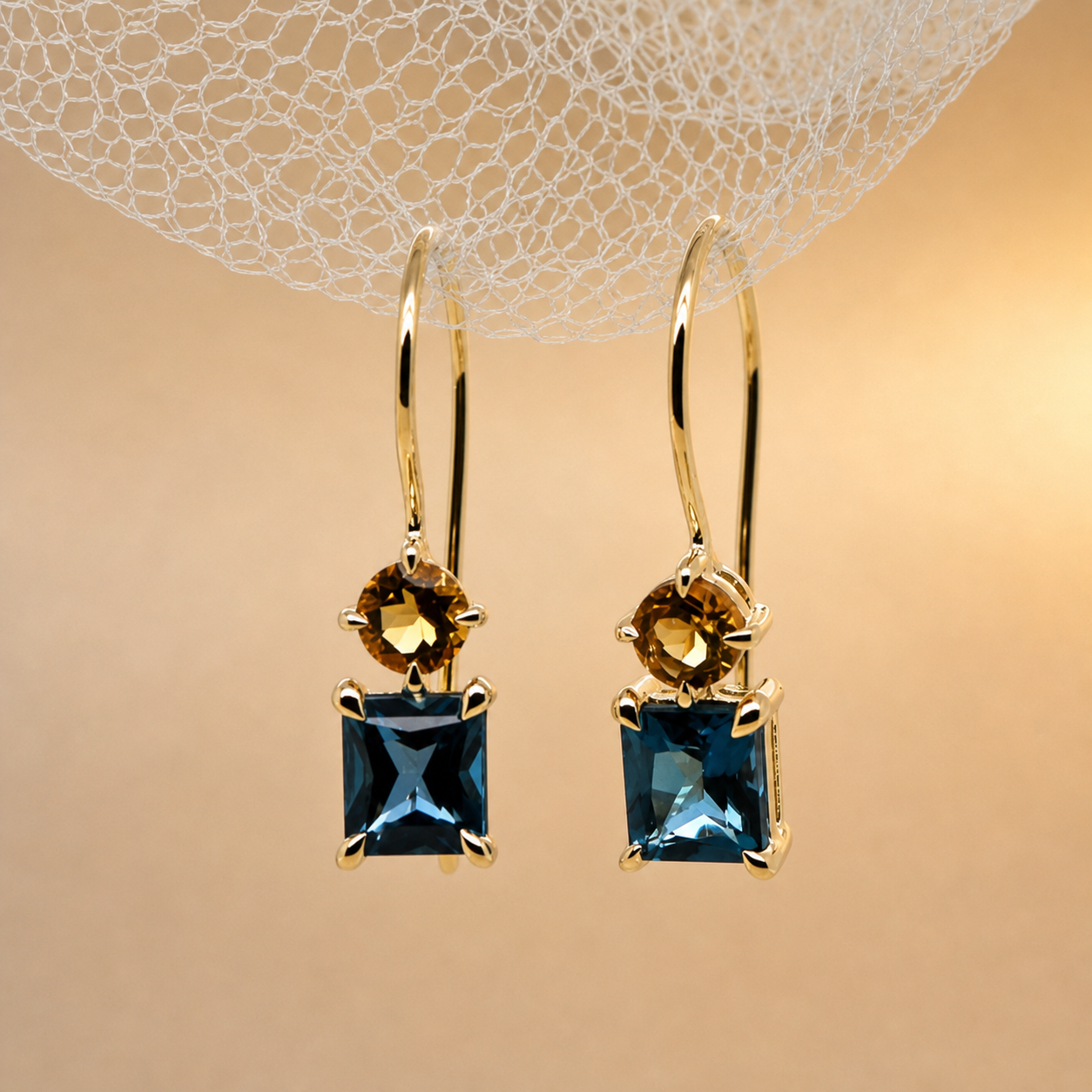 London Blue Topaz & Citrine Earrings