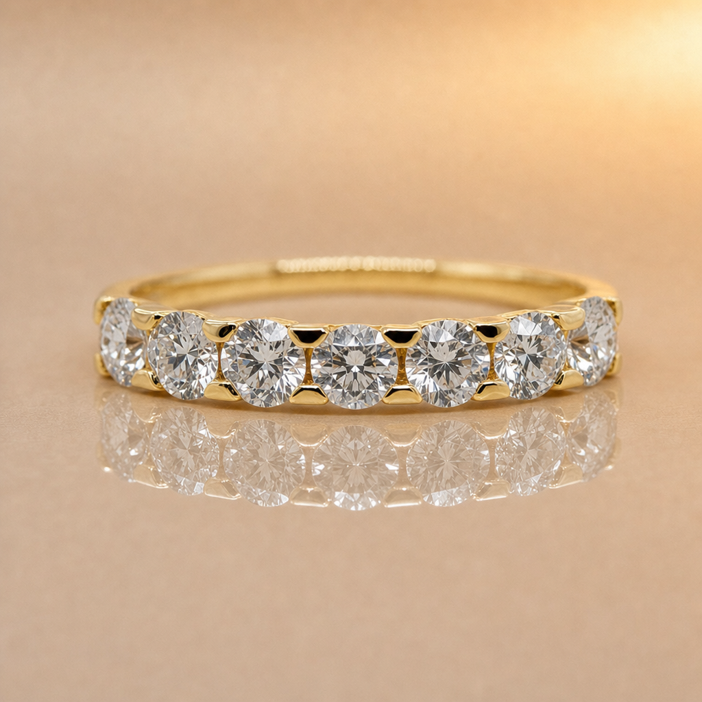 MACEY - LAB GROWN 7 X ROUND CUT DIAMOND BAND