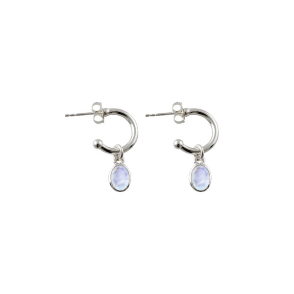 Von Treskow - OPEN HOOP STUDS WITH MOONSTONE