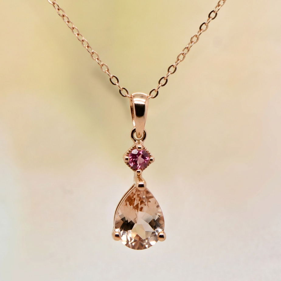 Morganite & Tourmaline pendant