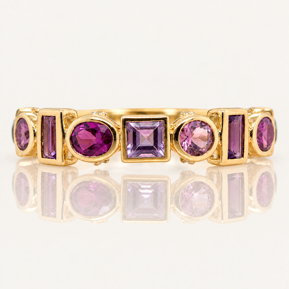 Multi-Stone Amethyst Band | 9ct Yellow Gold