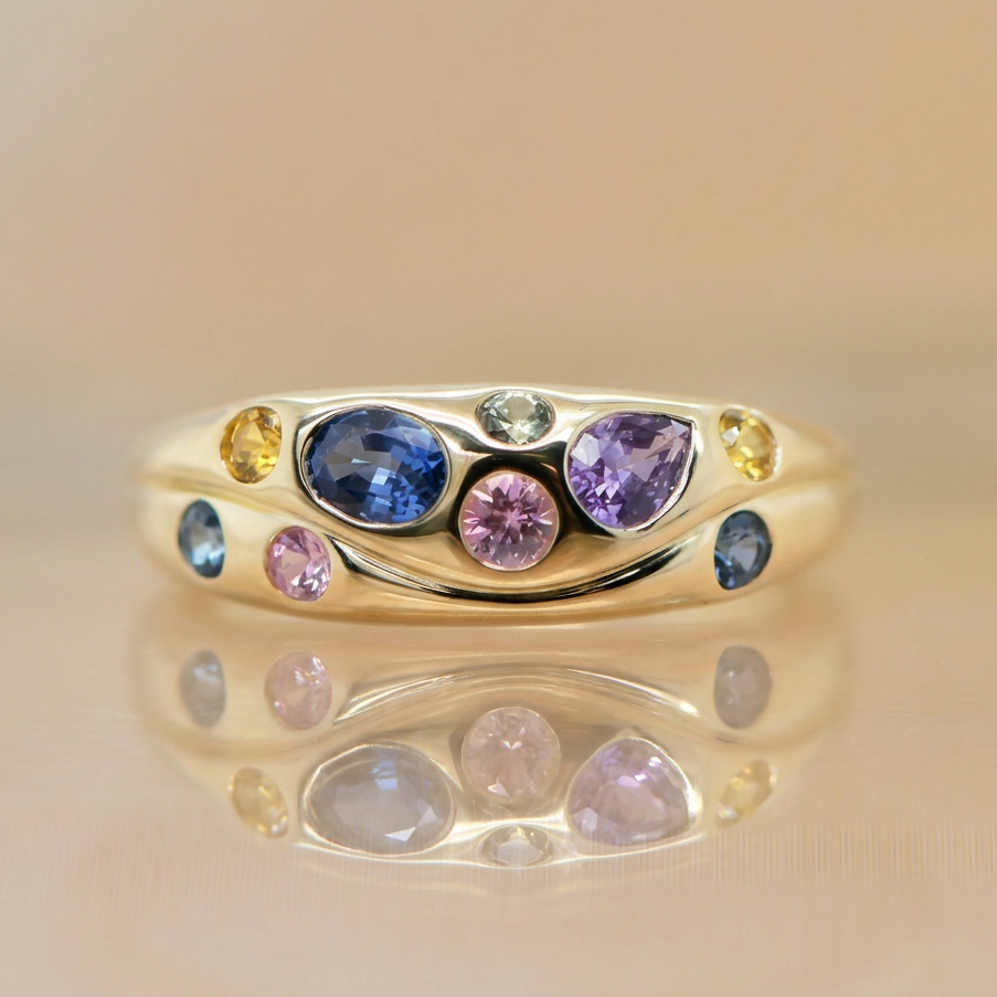 Multi Stone Sapphire Ring