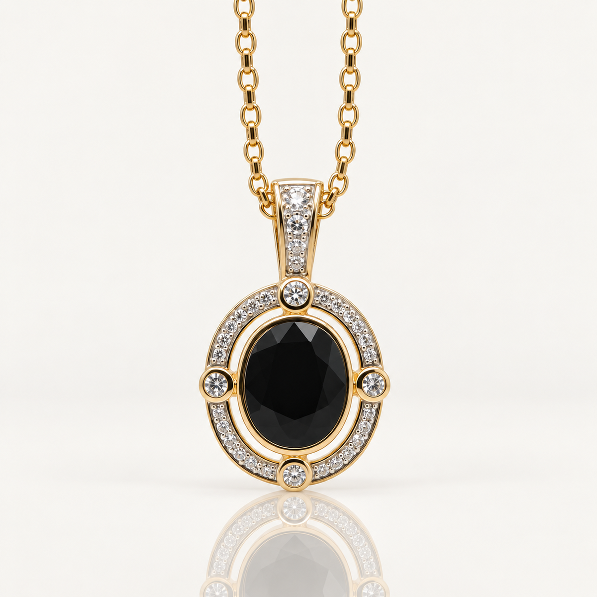 Natural Sapphire & Diamond Enhancer Pendant | 9ct Yellow Gold