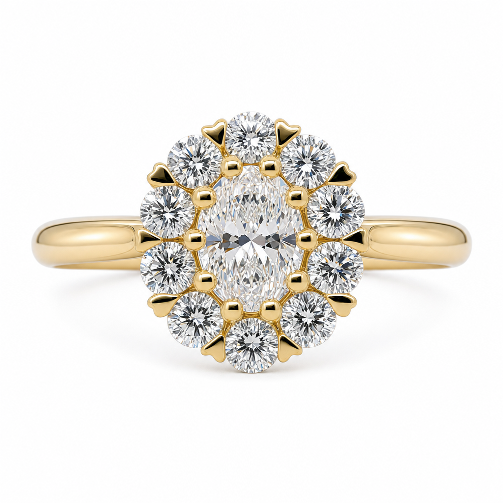 Olena | Lab Grown Diamond Daisy Cluster Ring | 18ct Yellow Gold