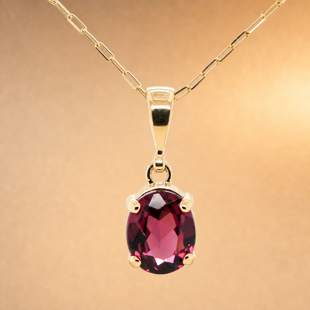 Oval Rhodalite Garnet Pendant