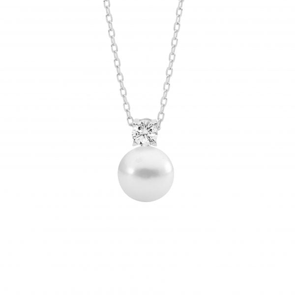 Zoe Austin - Sterling Silver CZ Pearl pendant
