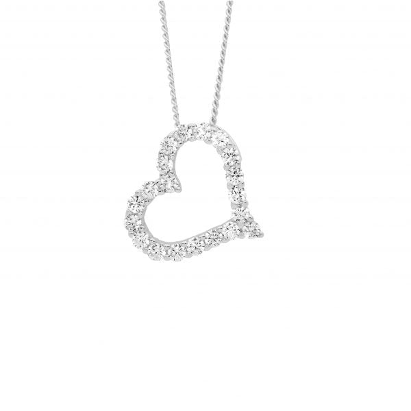 Zoe Austin - Sterling Silver CZ Open Heart pendant