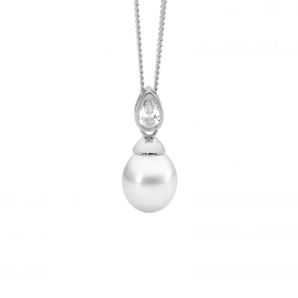 Zoe Austin - Sterling Silver CZ Pearl pendant