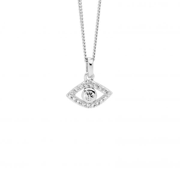 Zoe Austin - Sterling Silver evil eye pendant on chain