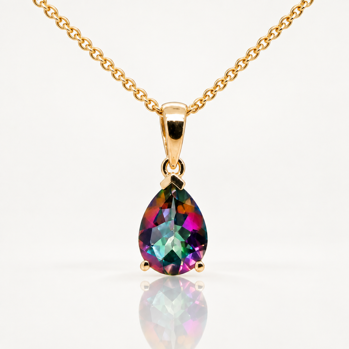 Pear Mystic Topaz Pendant | 9ct Yellow Gold