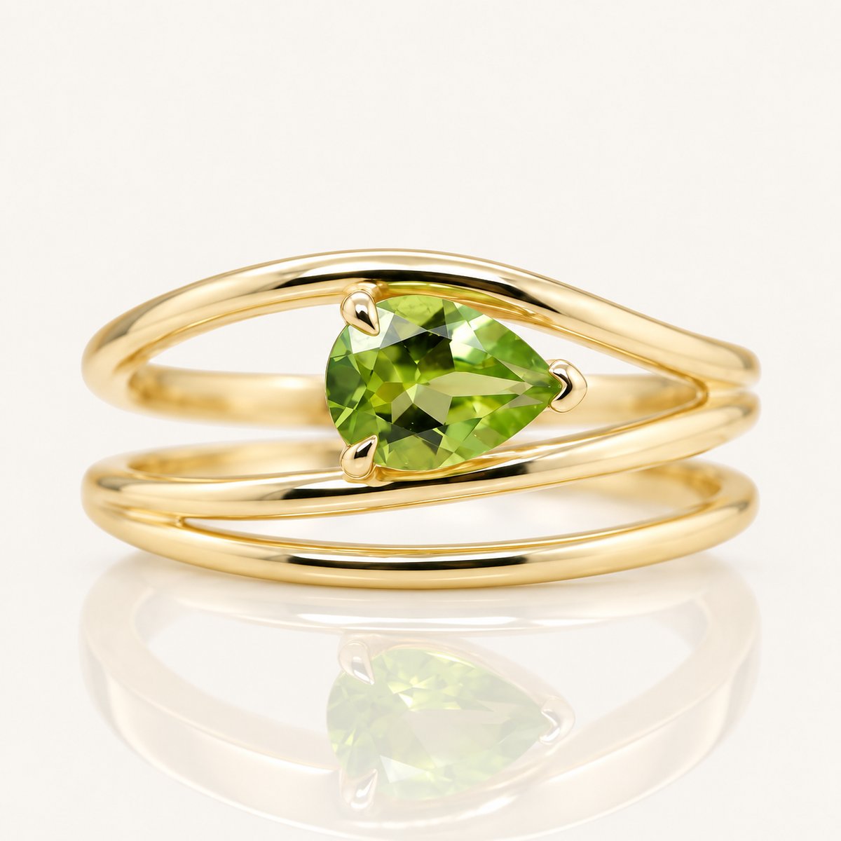 Pear Peridot Ring | 9ct Yellow Gold