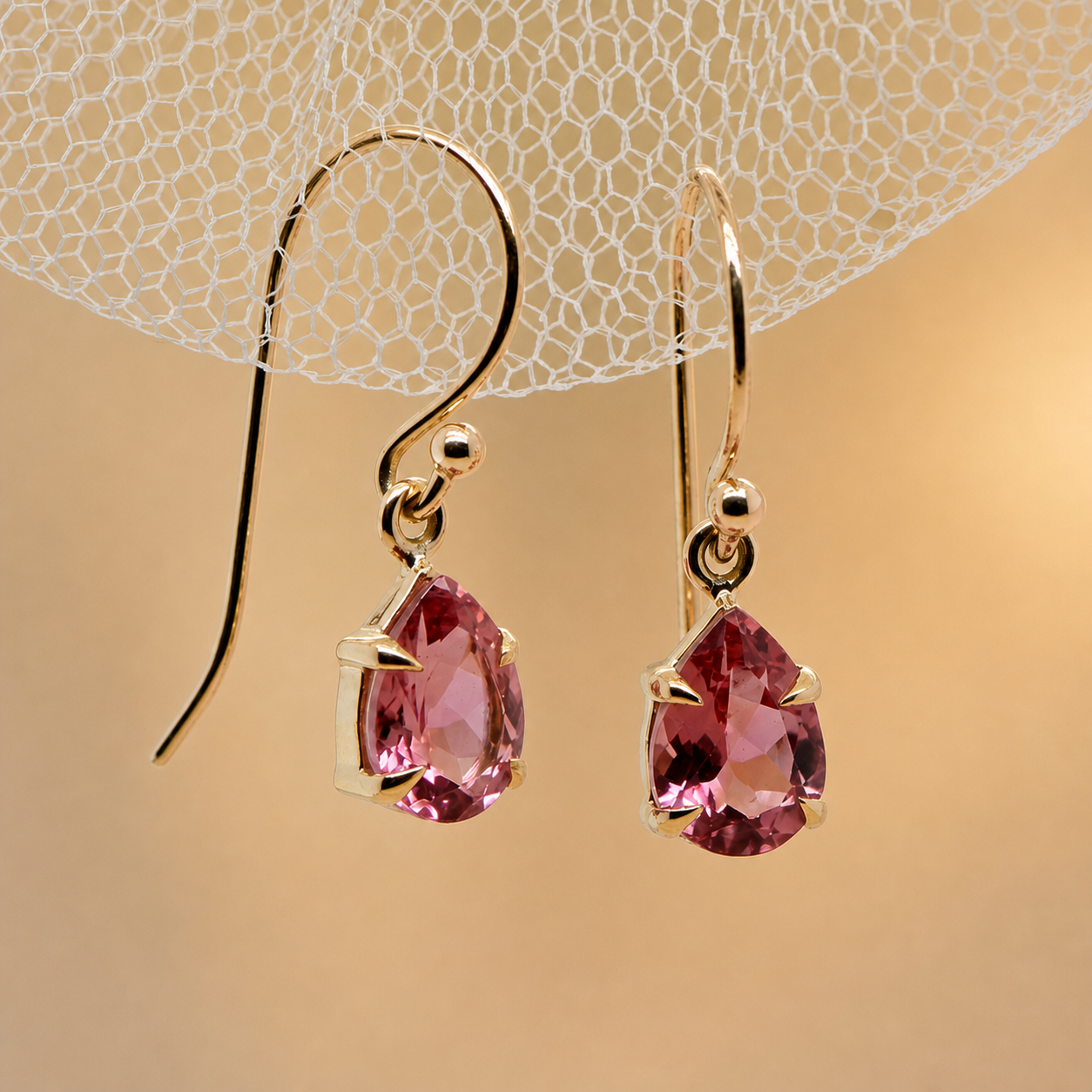 Pear Tourmaline drop earrings