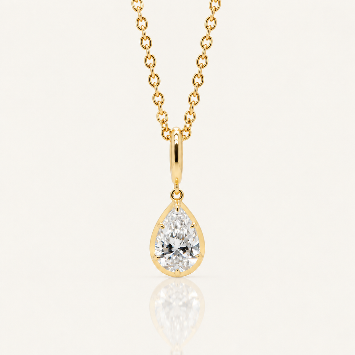 1.00ct Pear Lab Grown Diamond Enhancer Pendant | D/VS2 | 9ct Yellow Gold