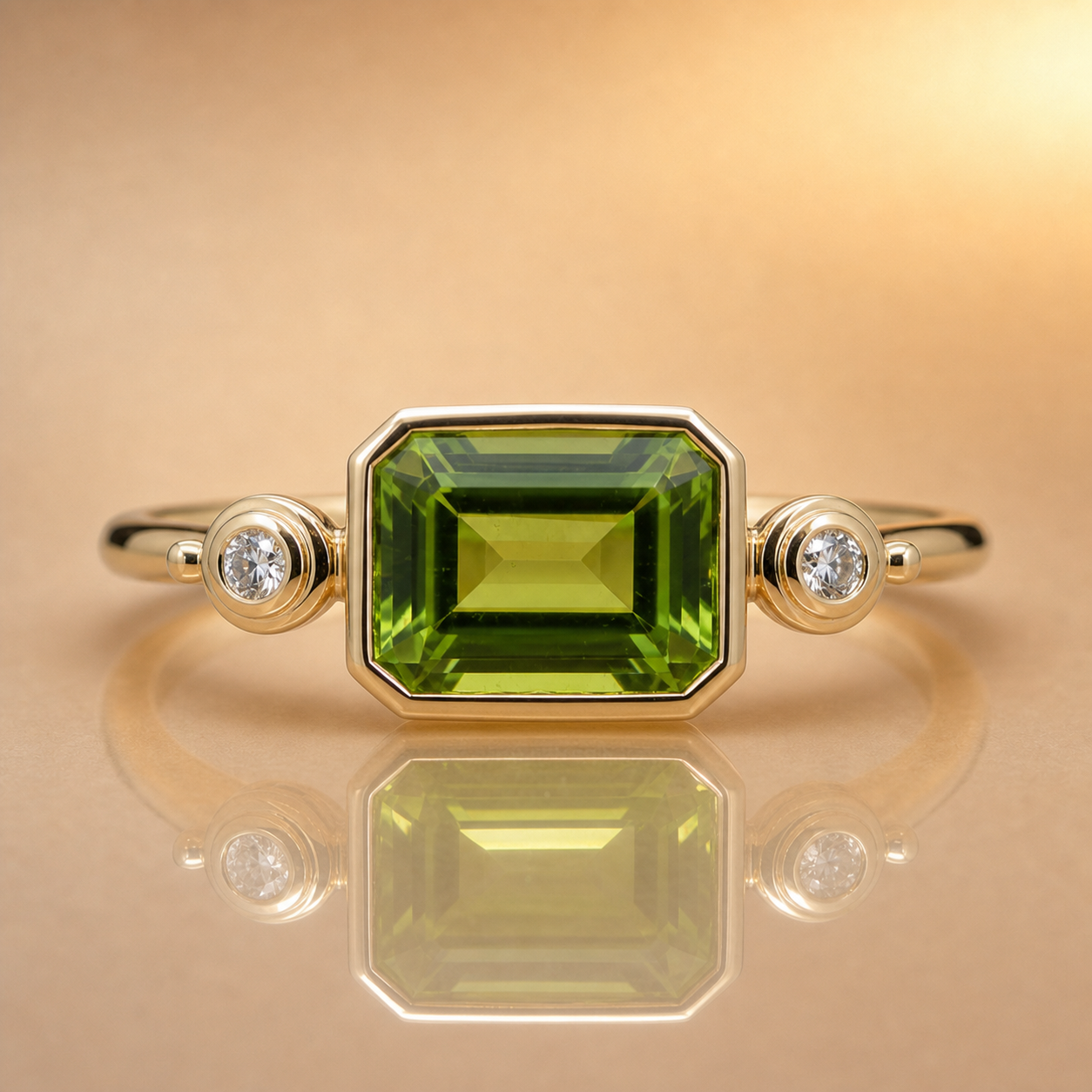 Peridot & Diamond Ring