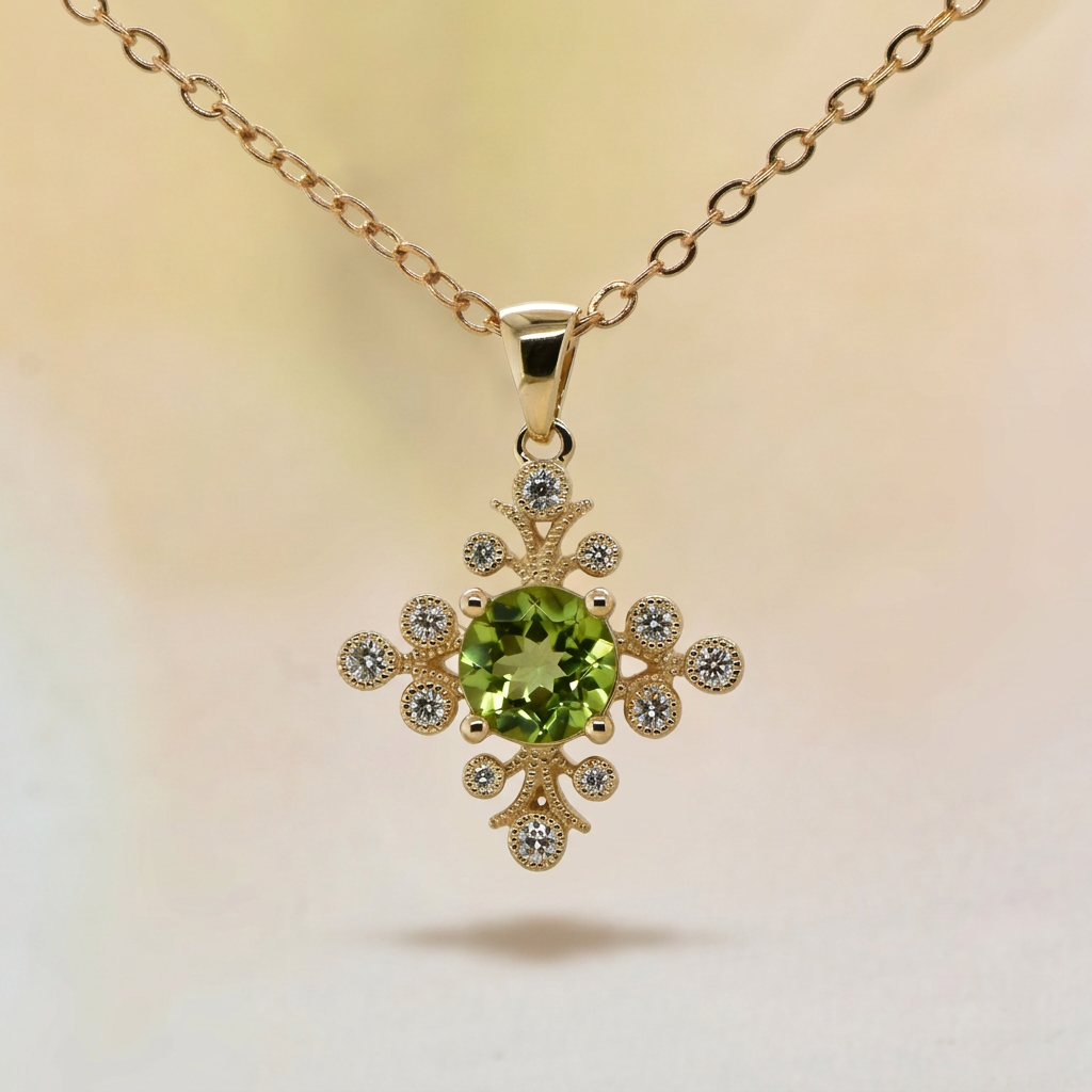 Peridot & Diamond Pendant