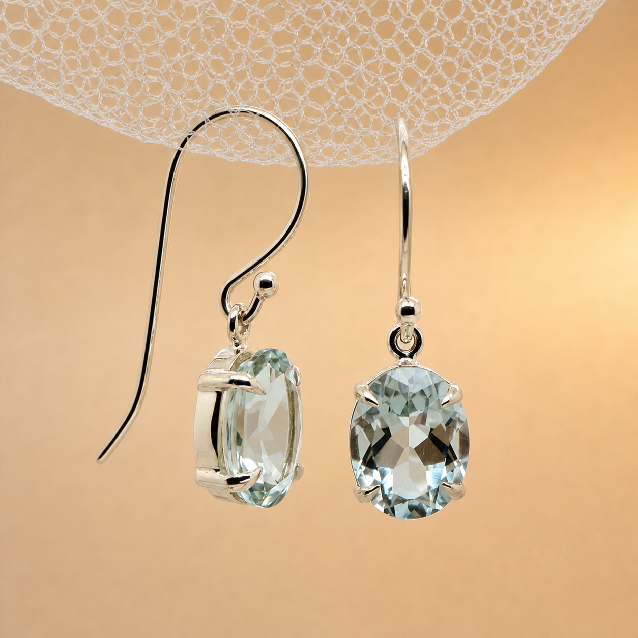Prasiolite Hook Earrings