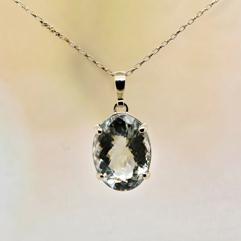 Prasiolite Oval Pendant