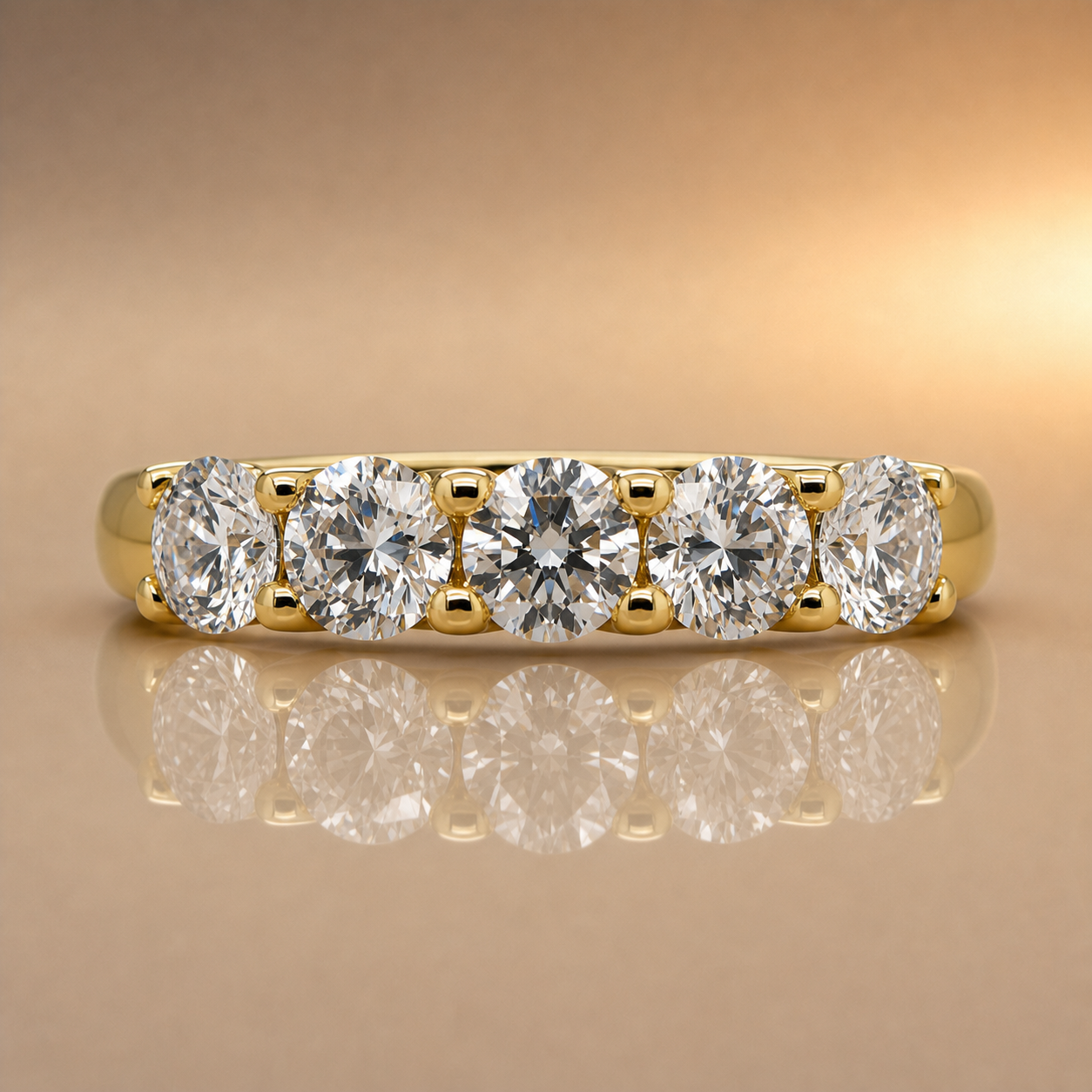 RILEY - LAB GROWN 5 X ROUND CUT DIAMOND BAND
