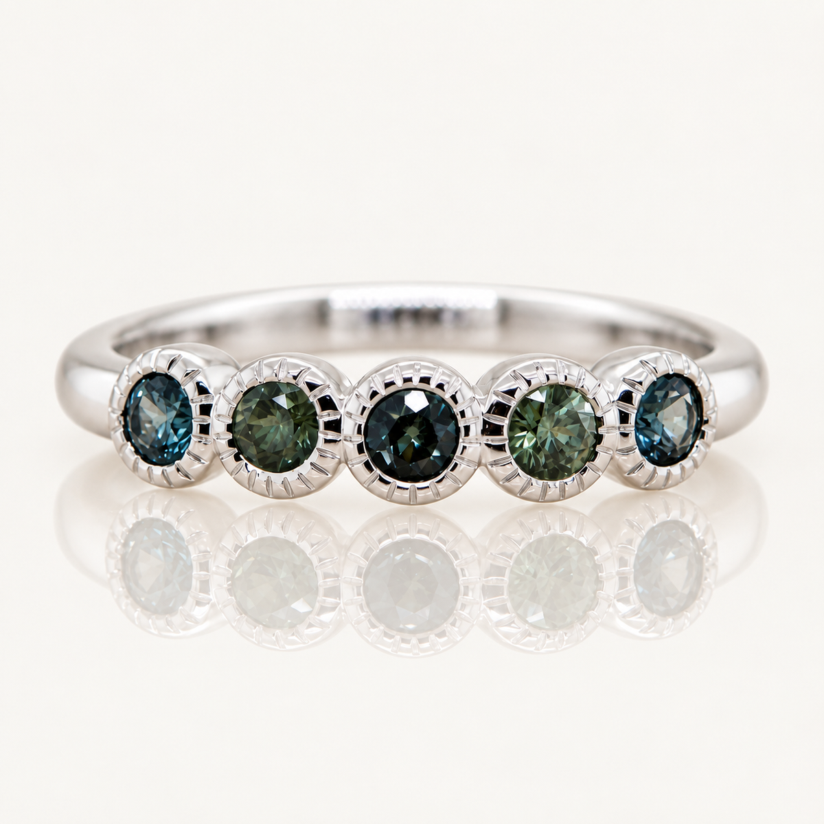 Remi | Round Australian Sapphire Band | 9ct White Gold | Exclusively Paton's Place