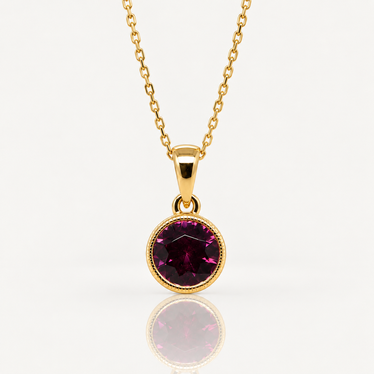 Rhodolite Garnet Pendant | 9ct Yellow Gold
