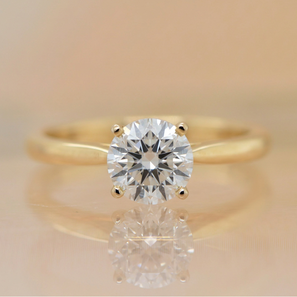 Rose | 1.02ct Round Brilliant Cut Lab Grown Diamond Solitaire Engagement Ring | 18ct Yellow Gold
