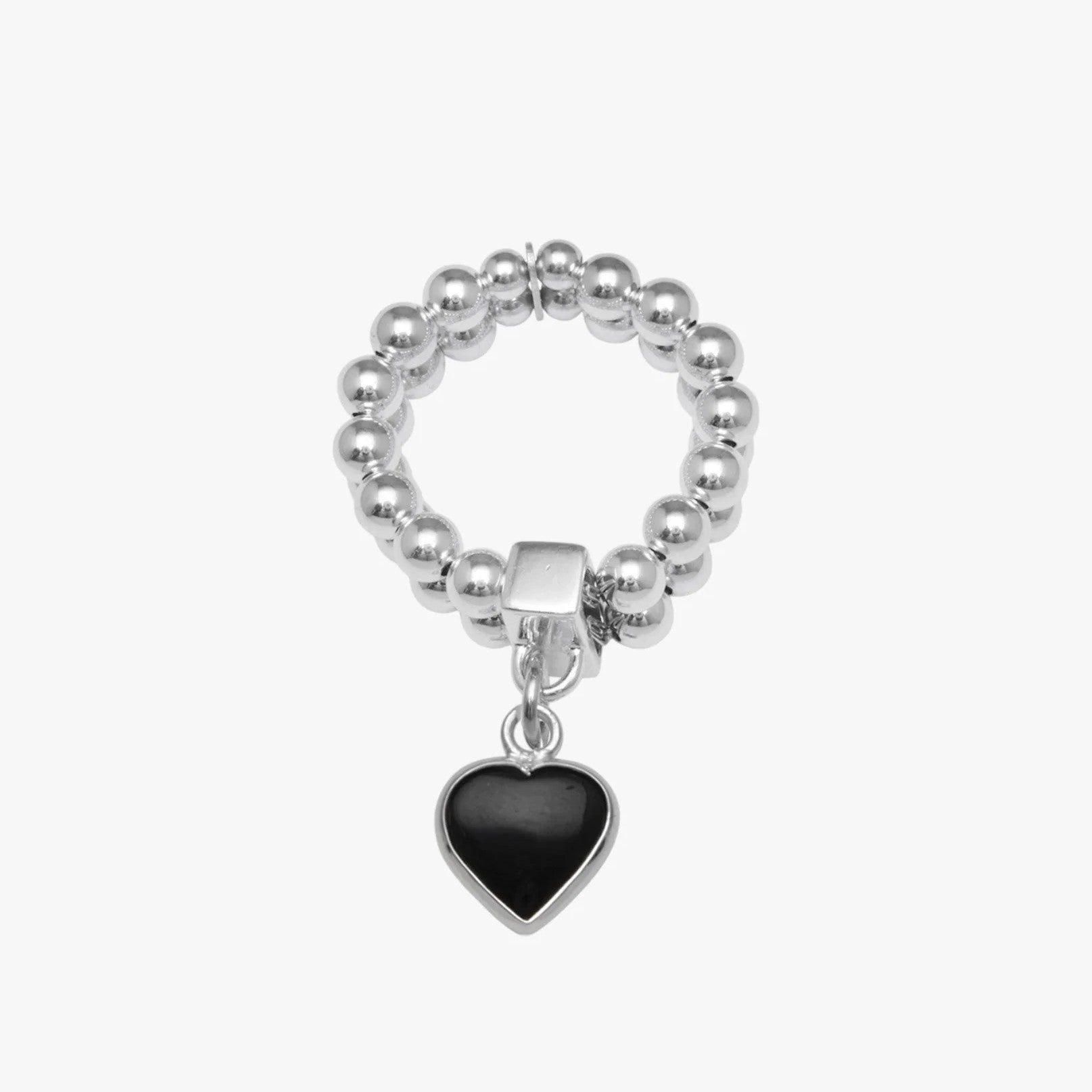 Von Treskow - Black Onyx Heart Stretchy Ring