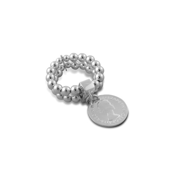 Von Treskow - 2-STRAND STRETCHY RING WITH COIN
