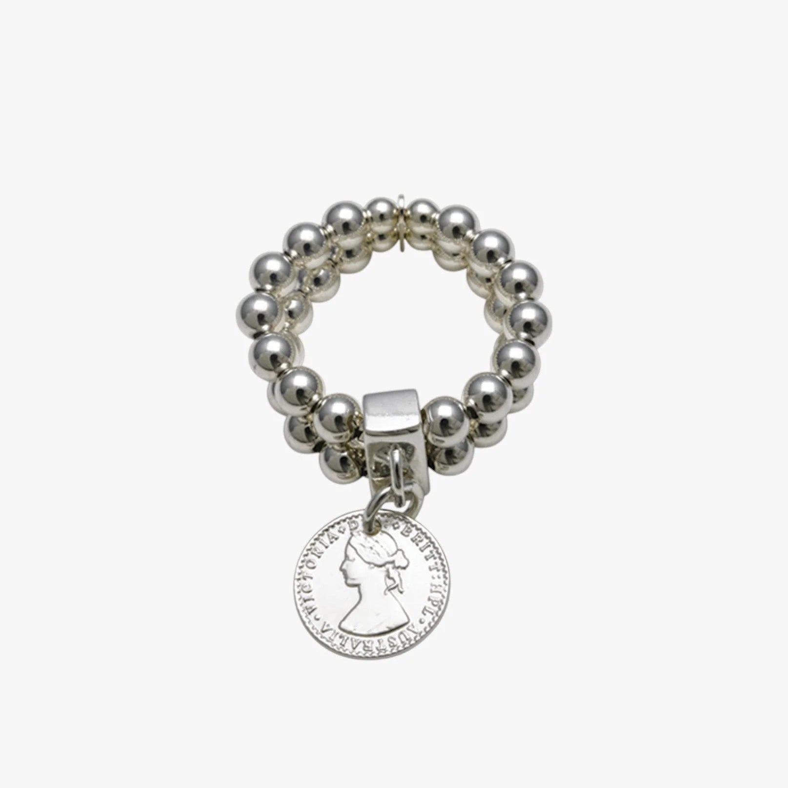 Von Treskow - 2-STRAND STRETCHY RING TINY AUSTRALIAN TOKEN COIN