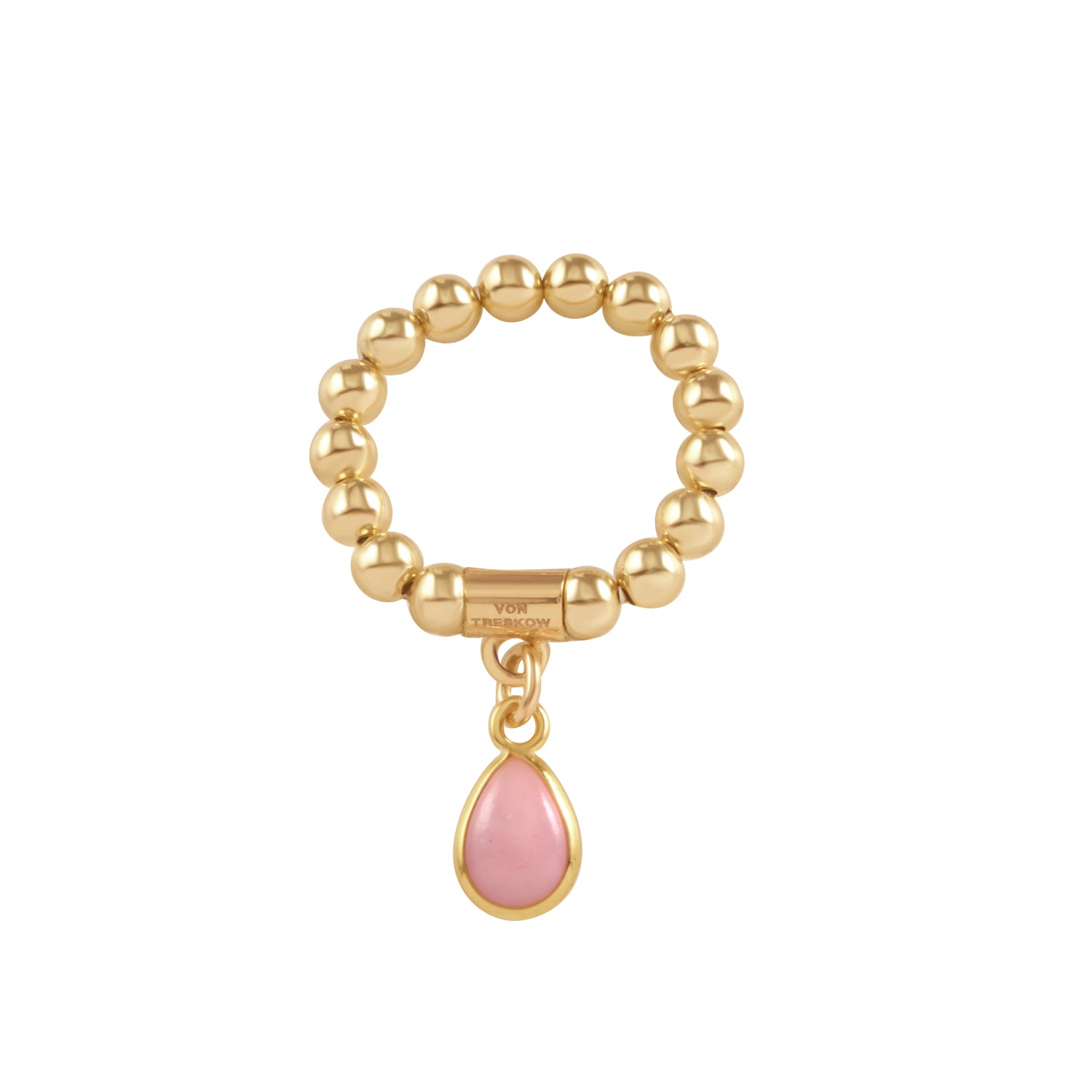 Von Treskow - Stretchy Ring with Pear Pink Opal