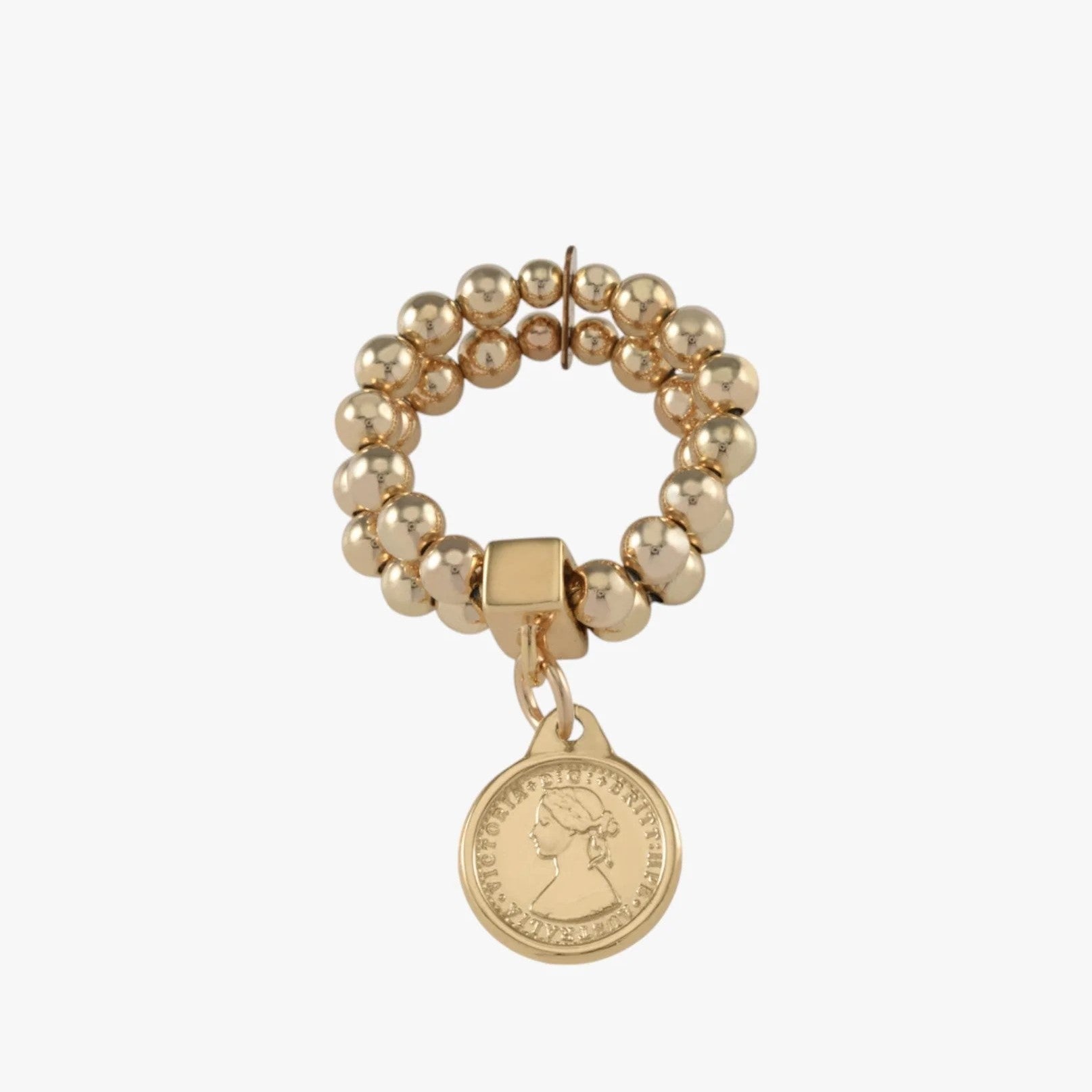 Von Treskow - DOUBLE STRETCHY RING WITH MINI TOKEN COIN