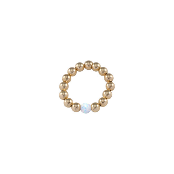 Von Treskow - STRETCHY RING WITH CZELLINI OPAL