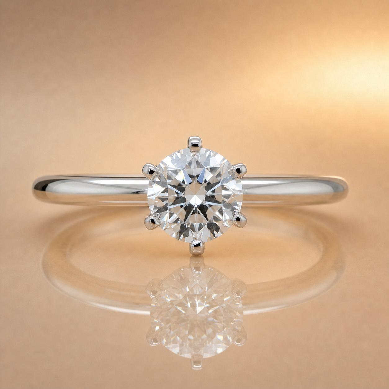 Sandy | Round Brilliant Cut Lab Grown Diamond Solitaire Engagement Ring | 9ct White Gold