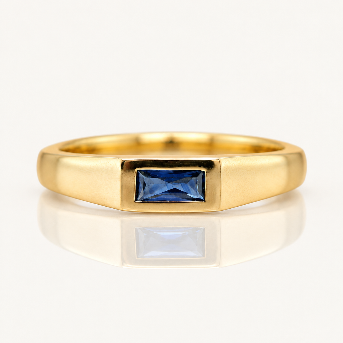 Avery | Baguette Australian Sapphire Signet Ring | 9ct Yellow Gold