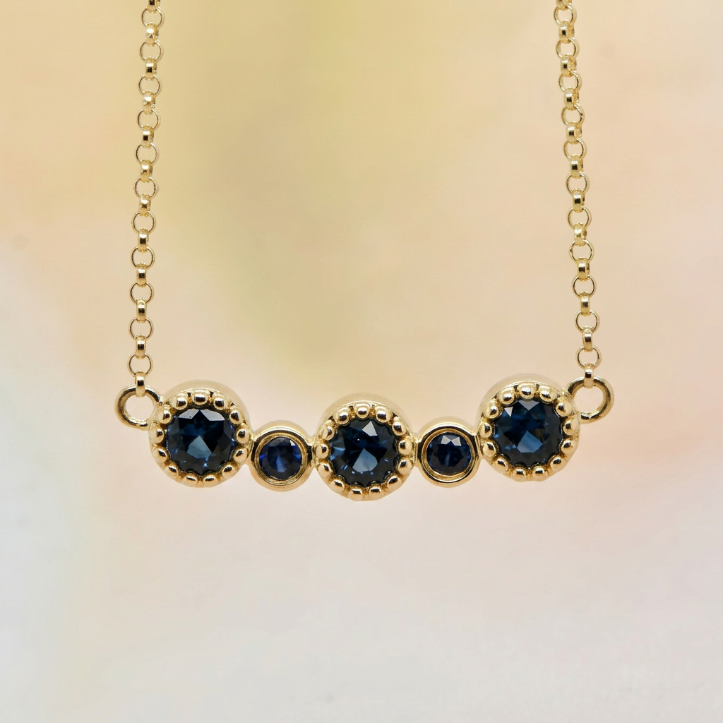 Sapphire Dreams - 'Gwen' yellow gold Sapphire Pendant