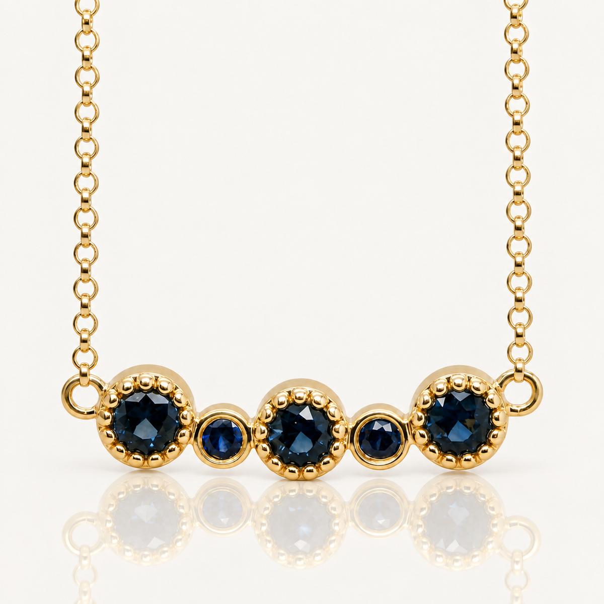 Gwen | Australian Sapphire Bar Pendant | 9ct Yellow Gold