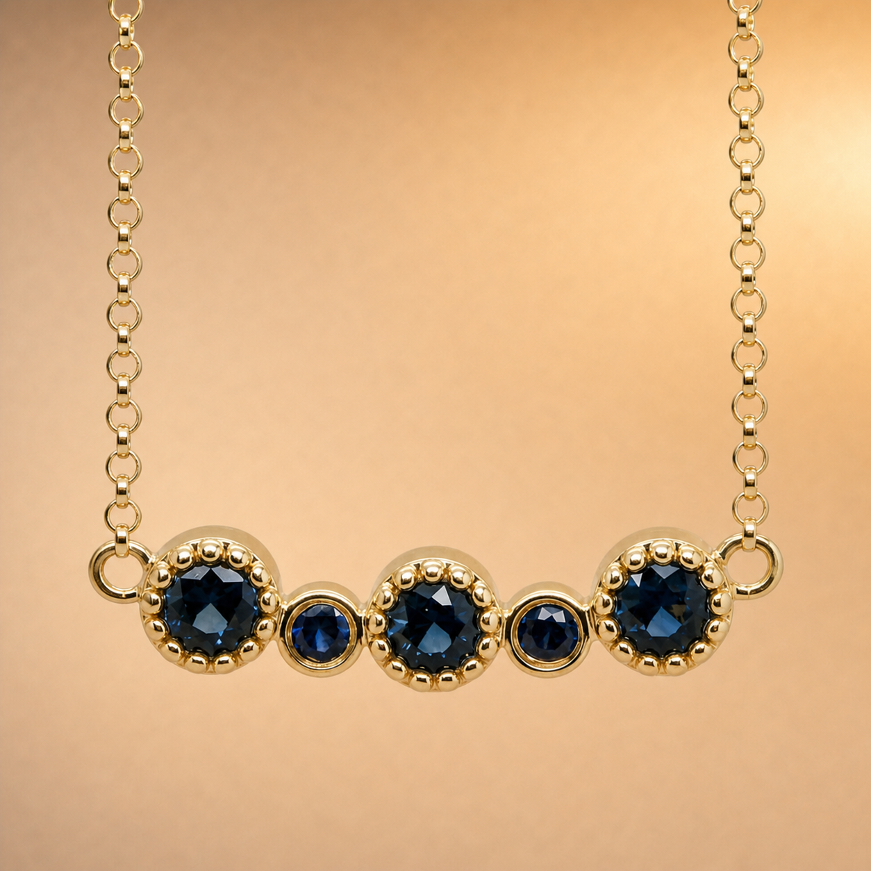 Sapphire Dreams - 'Gwen' yellow gold Sapphire Pendant