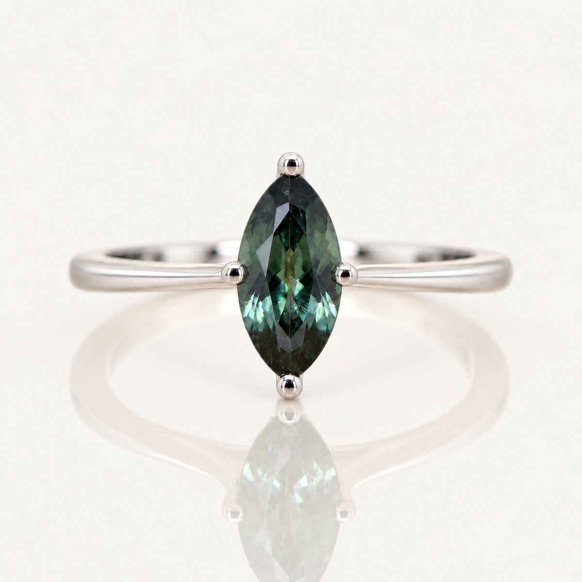 Maira | Marquise Australian Parti-Sapphire Ring | 9ct White Gold