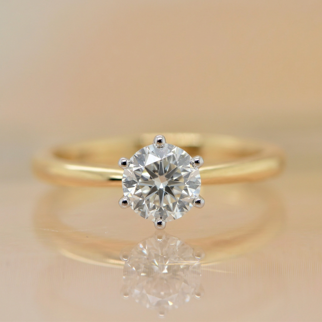 Sienna | 1.01ct Round Brilliant Cut Natural Diamond Solitaire Engagement Ring | 18ct Yellow & White Gold