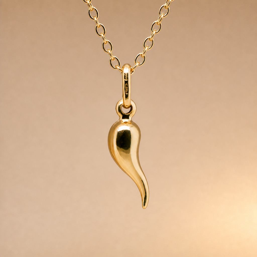 Small 9ct Corni Pendant (Chilli Charm)