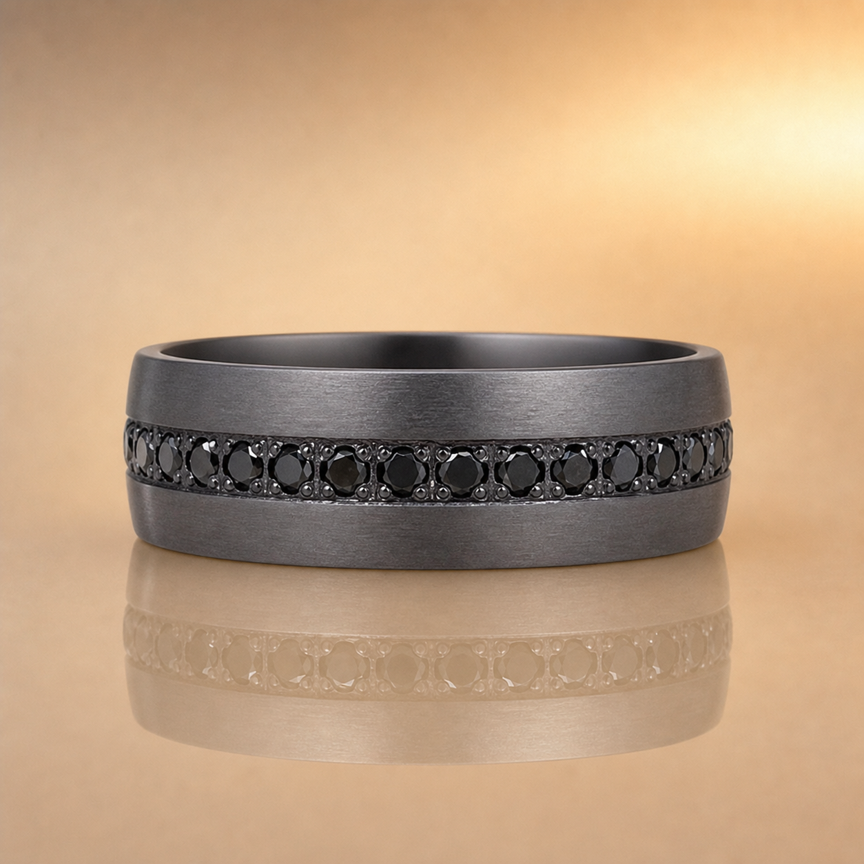 Tantalum & Black Diamond Ring