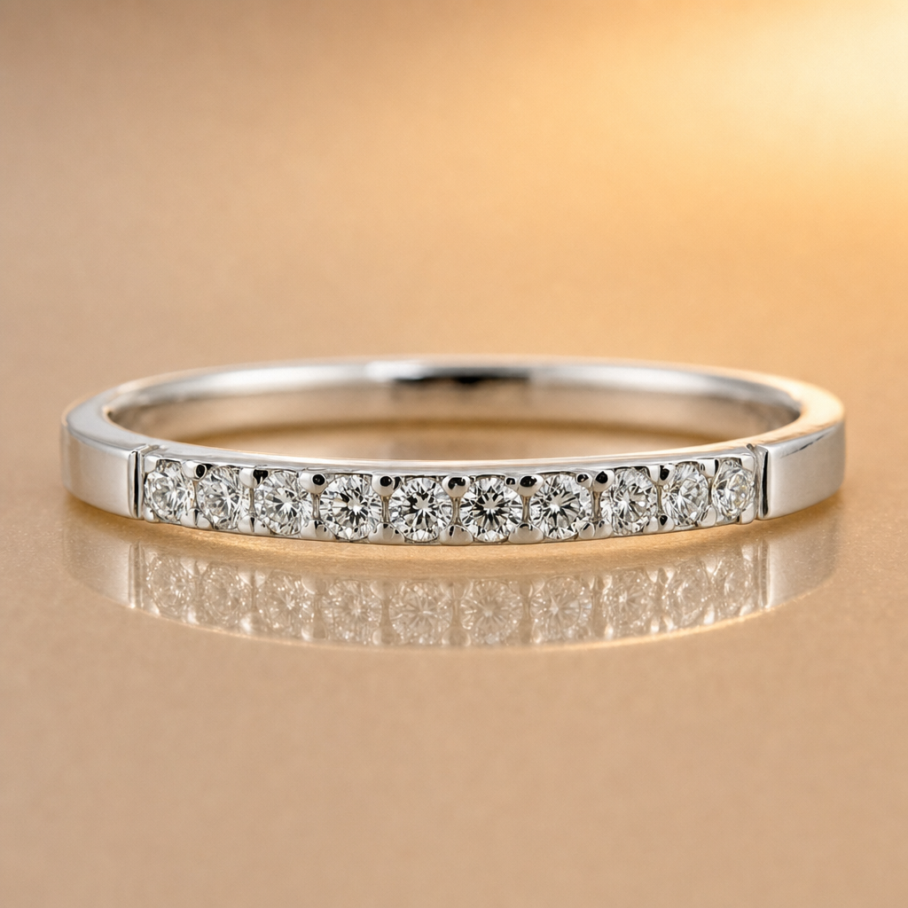 WEDDING BAND - NATURAL DIAMONDS - 18CT WHITE GOLD